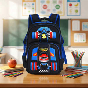 Fashionable Anti-Theft Wheeled School <b>Backpack</b> Waterproof Oxford Material with Metal Candy Pattern Zipper Closure for Boys Girls - Product Image 2
