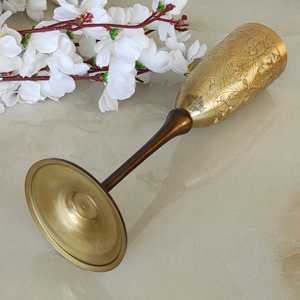 Flûte à champagne 200 ml en laiton gaufré, verre highball de luxe, verrerie créative personnalisée en métal - Product Image 3