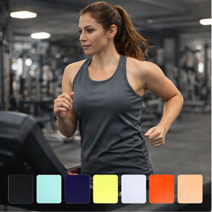 Débardeurs décontractés respirants en maille pour femmes, anti-transpiration, dos nageur (S-3XL) 100% polyester - Product Image 1