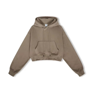 Customize Pullover Hoodies Women <b>Crop</b> <b>Top</b> Wholesale Cropped Hoodies For Ladies - Product Image 3