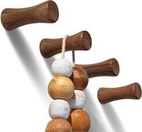 Crochets muraux en cuir et en bois robustes manteaux chapeaux sacs pour chambre salon salle de bain ou armoire