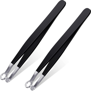 2 Pcs High Quality Stainless Steel <b>round</b> Head Nose <b>Hair</b> Tweezers Eyebrow <b>Clippers</b> for Trimming Nose <b>Hair</b> - Product Image 1