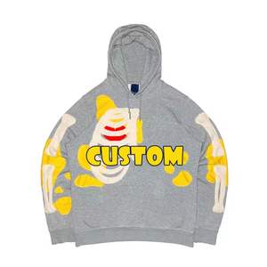 Sudadera con capucha de retales, Sudadera con capucha bordada para adultos personalizada, Sudadera con capucha de lavado ácido para hombre, jersey de manga larga - Product Image 4