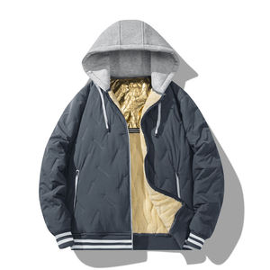 Veste d'hiver décontractée pour homme, veste chaude pour jeunes avec capuche épaisse, veste rembourrée - Product Image 1