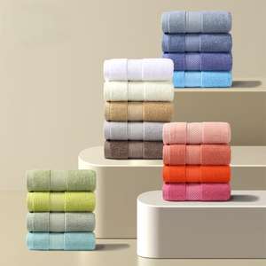 Draps de bain en coton professionnels de haute qualité pour hôtels et maisons Serviettes de couleur unie personnalisées durables pour tapis de bain en gros - Product Image 3