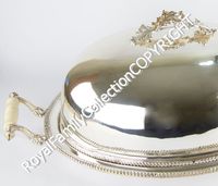 Style Classique Traditionnel en Métal Argenté/Plaqué Argent Sheffield Pyrofile pour Grands Événements, Collection Famille Royale, Maisons et Restaurants