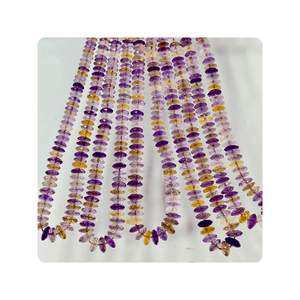 Ametrine แผ่นตัดสไตล์เยอรมันขนาด7-8มม. 14นิ้วอุปกรณ์ทำเครื่องประดับ - Product Image 1