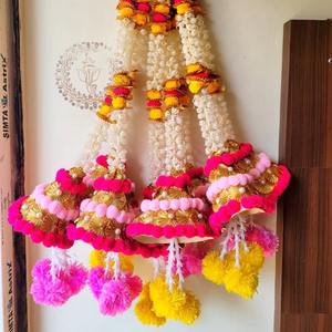 Toran Latkan floral indio hecho a mano para Festival de boda y decoración del hogar Decoración colgante de puerta de flores artificiales - Product Image 4