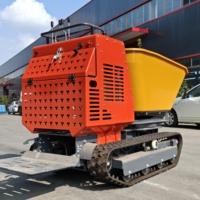 Mini-dumper chenillé facile à utiliser, transporteur sur chenilles de 0,5 tonne, camion-benne hydraulique sur chenilles en caoutchouc pour petites exploitations agricoles, maisons et jardins