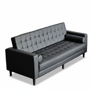 Loveseat <b>Sofa</b> 220x82cm with 11 Luxurious <b>Faux</b> <b>Leather</b> Cushions SFB68050 - Product Image 1