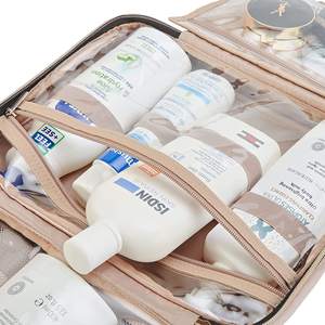 กระเป๋าเดินทางแบบแขวนกระเป๋าเครื่องสำอางแบบพับเก็บได้กระเป๋ากันน้ำพร้อมตะขอแขวนสำหรับห้องน้ำฝักบัว - Product Image 5