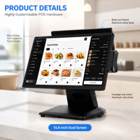 Système de point de vente Windows sans ventilateur ST8500, caisse enregistreuse intelligente à double écran et paiement NFC pour supermarché et commerce de détail