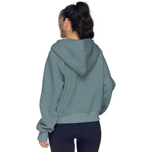 Hoodies Women Plain Embroidered Loose <b>Jumper</b> 100%Cotton Sweatshirts Women Oversized Essentials Hoodies - Product Image 2