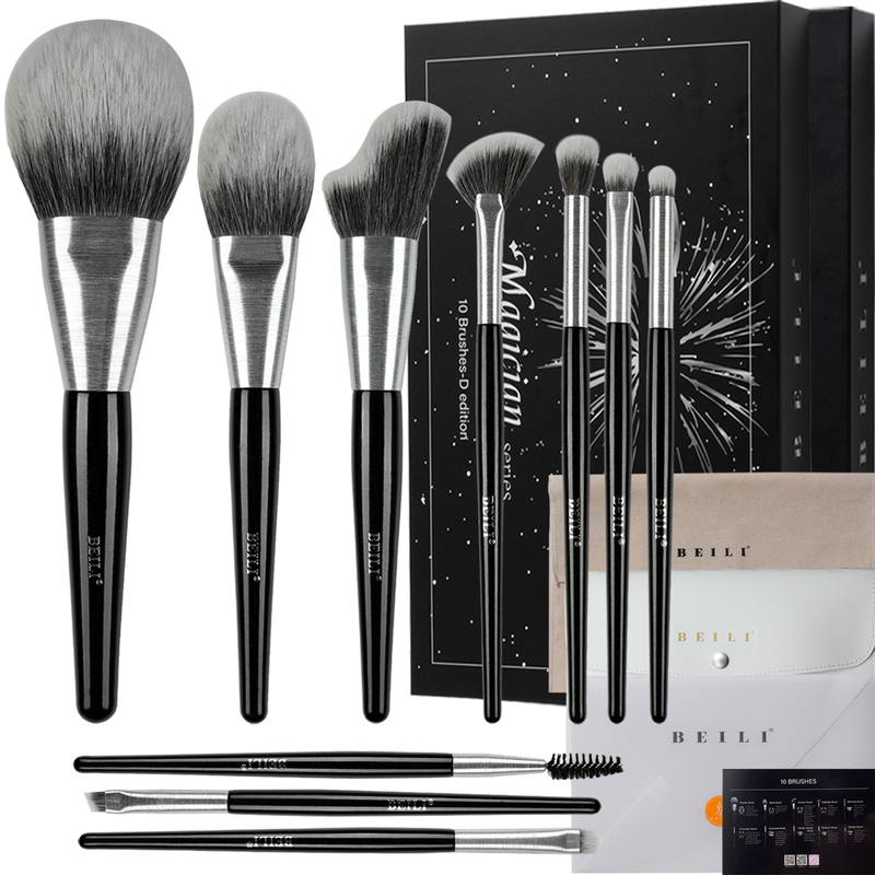 BEILI Custom Luxury Makeup Brushes Brown