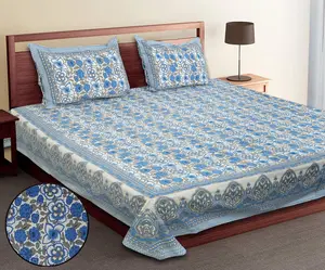 บล็อกมืออินเดียพิมพ์ผ้าคลุมเตียงผ้าปูที่นอน Jaipuri ขายส่งเครื่องนอนทําด้วยมือการออกแบบผ้าปูที่นอนชุดผ้าคลุมเตียงขนาดเตียงผ้าฝ้าย