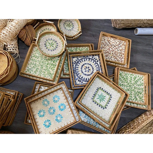 Natural Rattan Serving <b>Tray</b> Eco-Friendly High Quality Handicrafts Mother of Pearl Inlay <b>Tray</b> From Wholesale Vietnam - Product Image 5