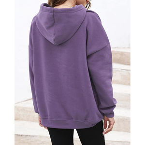 Venta al por mayor de sudaderas con capucha de las mujeres Casual Streetwear Drop Shoulder Figures Transpirable Eco-friendly Hoodies de punto para las mujeres - Product Image 2
