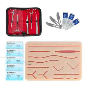 Suture <b>Practice</b> Kit for Medical Students - Suture <b>Pad</b> with Pre-Cut Wounds, Tools, Blades, Sutur Kit With Medic Instrument - Product Image 1
