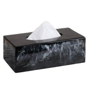 Caja de pañuelos de resina atractiva para caja de almacenamiento de servilletas artesanales multiusos soporte de pañuelos de acabado Natural cocina de Tradebit - Product Image 1