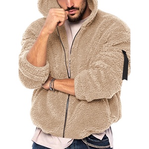 Fabricants OEM personnalisés veste polaire Sherpa vente de gros veste en peluche Sherpa à fermeture éclair avec poches pour hommes - Product Image 2