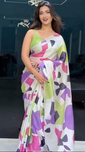 Hermoso diseñador codificación pesada bordada zarkan diamante borde Georgette diseñador sari con pieza de blusa - Product Image 3