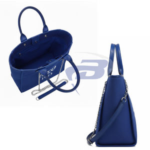 Bolsa de Mano Personalizada de Lona Azul con Cadena, Bolso de Hombro de Gran Capacidad para Mujer, de la Hermandad Delta Sigma Theta - Product Image 3