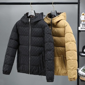 Chaqueta acolchada de invierno de moda Coreana de lujo para hombre, Parka gruesa cálida de algodón con capucha, bombardero, estampado a prueba de viento, largo, informal, ligero - Product Image 3