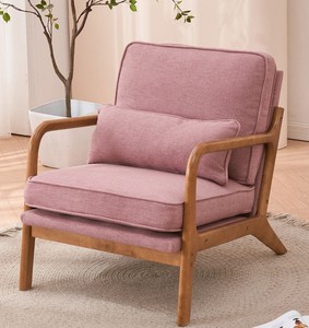 Nordic Scandinavian Upholstered Dining Chair Wooden Armchair <b>Cushioned</b> Eco-Friendly Semicircular for Home Hotel Restaurant - Product Image 6