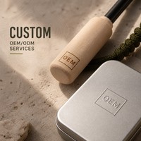Kit de démarrage professionnel pour le feu avec 2 cordons en paracorde vert et en bois gras - Ensemble de silex et d'acier de survie d'urgence dans une boîte métallique