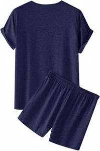 Vêtements de sport de jogging en coton personnalisés en gros, nouveaux pour l'été, ensemble de survêtement et short 2 pièces, short de survêtement pour hommes, ensemble de t-shirt - Product Image 4