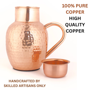 Jarra de agua de cobre personalizable de alta calidad con mango de cobre que incluye tapa para regalos de negocios precio al por mayor - Product Image 6