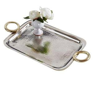 Home Hotel Restaurant Dinnerware Food <b>Serving</b> Dish <b>Round</b> Metal <b>Trays</b> Customized Size Shiny Polished Metal <b>Serving</b> <b>Tray</b> - Product Image 1