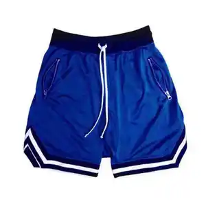 Kunden spezifisches Design sublimierte Poly Mesh Basketball Shorts genähte Sticks horts