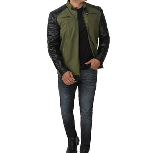 2025 Pakistán hombres Stand Collar chaqueta de cuero de invierno chaqueta para hombres mejor estilo chaqueta de lona al por mayor precio bajo - Product Image 5
