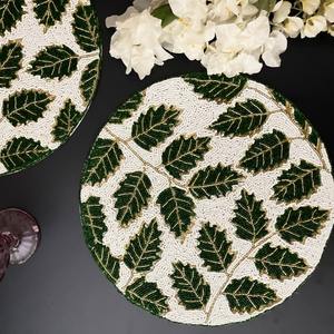 Manteles Individuales de Diseño Moderno, Manteles Individuales de Lino, Manteles Individuales Bordados a Mano Únicos con Cuentas, Manteles Individuales Decorativos Bordados - Product Image 3