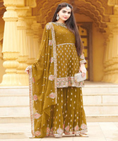 Salwar Kameez semi-cousu pour femmes, vêtements indiens, fabricant, prix de gros, taille unique, broderie, tenue de soirée, vêtement de mariage