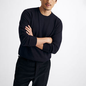 Pull en tricot d'hiver pour homme personnalisé OEM avec logo brodé sur le devant, matière polyester/coton à séchage rapide - Product Image 2