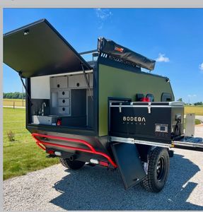 Minirremolque todoterreno liviano multifuncional en forma de lágrima listo para exportar para viajes pequeños con vehículo o automóvil. - Product Image 4