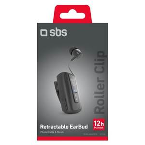 Clip à rouleaux Sbs MULTIPOINT noir pour écouteurs Bluetooth avec microphone TEROLLCLIPBTK 0746803 - Product Image 2