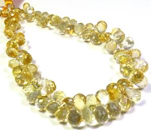 ลูกปัด Briolette ทรงหยดน้ำตา Citrine เกรดชั้นนำ9 "เกลียว7-10มม. พลอยซิทรินธรรมชาติสำหรับเครื่องประดับ - Product Image 1