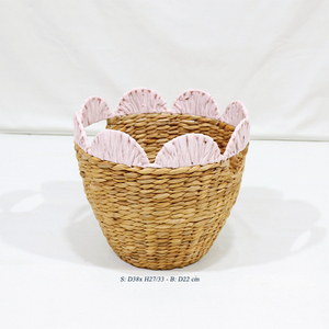 Juego de Cestas Decorativas de Almacenamiento con Borde de Flor de Jacinto de Agua Tejido de Dong Thap, Marca Artex (3 piezas) - Product Image 4