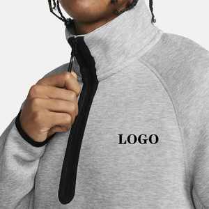 Sweat à capuche d'hiver personnalisé en molleton technique pour homme, OEM, haute qualité, streetwear, séchage rapide, respirant, uni, avec poche - Product Image 4