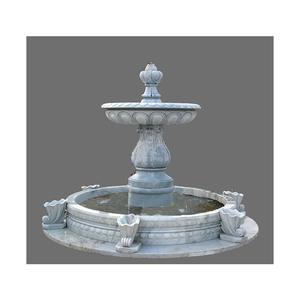 Fontaine de cour en marbre élégante avec un design de sculpture artistique pour le patio du jardin de la villa et un aménagement extérieur exclusif - Product Image 3