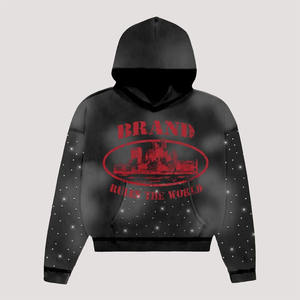 Cagoule à capuche personnalisée pour hommes 100% coton, poids lourd, surdimensionné, double fermeture éclair, épaule tombante pour l'hiver - Product Image 5