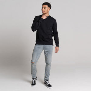 Sudadera de invierno personalizable para hombre secado rápido y absorción de sudor color sólido manga larga con cuello forrado fábrica al por mayor - Product Image 5