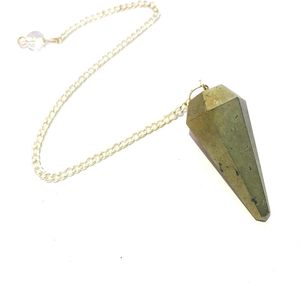 Pendule de pyrite de haute qualité cristal naturel pierre précieuse cône à facettes pendule de radiesthésie pour pendules de guérison Reiki à vendre - Product Image 3