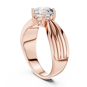 Bague en or 18 carats de qualité supérieure avec diamant rond cultivé en laboratoire, coupe ronde, pour femmes, pour un cadeau de mariage ou d'anniversaire certifié - Product Image 5