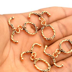 Fermoir à bascule Bali 14X26mm plaqué argent oxydé plaqué cuivre oxydé en argent sterling plaqué or 18 carats fermoir de bijoux B567 - Product Image 1