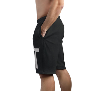 High Street hommes séchage rapide short de survêtement taille élastique Logo personnalisé survêtement motif solide tissu de laine décontracté français éponge salle de sport - Product Image 5