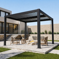 Pergola motorisée à lames orientables en alliage d'aluminium, intelligente, résistante à la pluie, pour jardin, patio et espace de détente